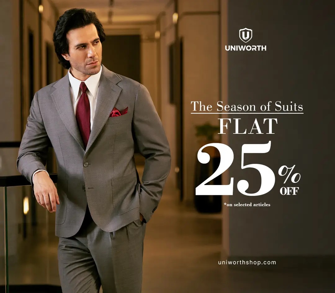 Uniworth - Season Of Suits With Flat 25% Off Selected Suits