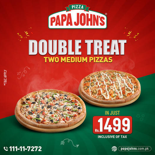 Papa John's Pizza - Double Treat Deal