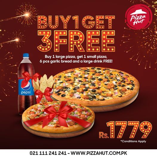 Pizza Hut - Buy 1 Get 3 Free